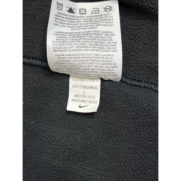 VTG Nike Blue Tag Fleece Jacket Men’s Large Black Full Zip Vintage - Picture 9 of 11